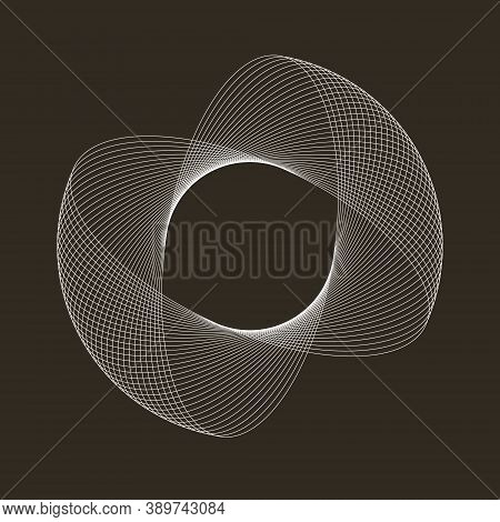 Spirograph Abstract Element On A Black Background.