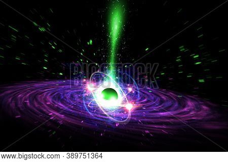 Universe Realistic Black Hole Space Background 3d Illustration