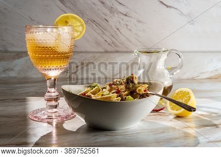 Sausage And Chopped Broccoli Penne Ragu Alla Bolognese With Lemonade