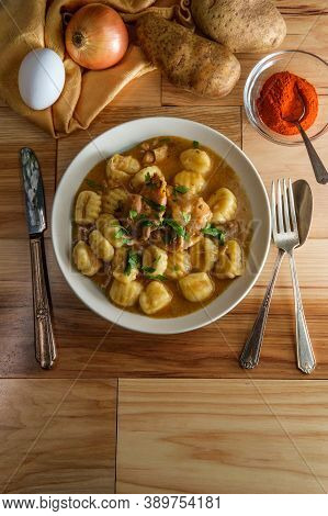 Hungarian Chicken Paprikash With Gnocchi Potato Dumplings And Basil