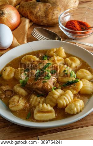 Hungarian Chicken Paprikash With Gnocchi Potato Dumplings And Basil