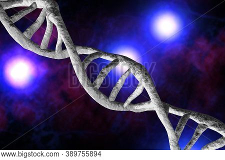 Abstract Dna Strand Double Helix Genetics 3d Illustration