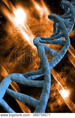 Abstract Dna Strand Double Helix Genetics 3d Illustration