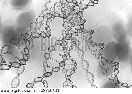 Abstract Dna Strand Double Helix Genetics 3d Illustration