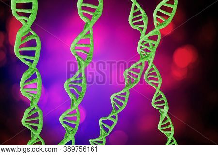 Abstract Dna Strand Double Helix Genetics 3d Illustration