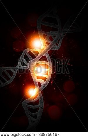 Abstract Dna Strand Double Helix Genetics 3d Illustration