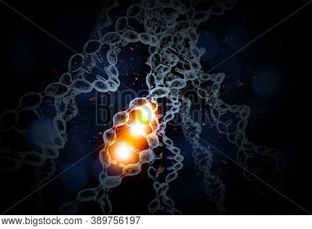 Abstract Dna Strand Double Helix Genetics 3d Illustration