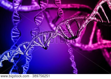 Abstract Dna Strand Double Helix Genetics 3d Illustration