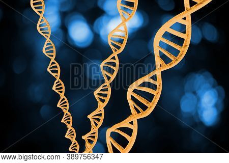 Abstract Dna Strand Double Helix Genetics 3d Illustration