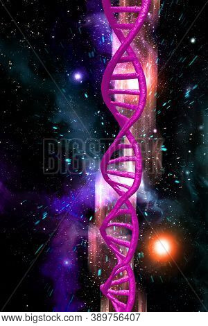 Abstract Dna Strand Double Helix Genetics 3d Illustration