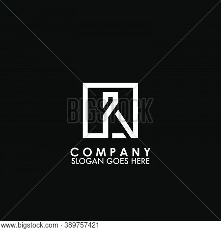 Monogram Logo R Initial Letter Looping Linked Square Line Shape Design For Business Style.