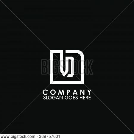 Monogram Logo V And D, Vd Initial Letter Looping Linked Square Rounded Shape Design For Business Sty