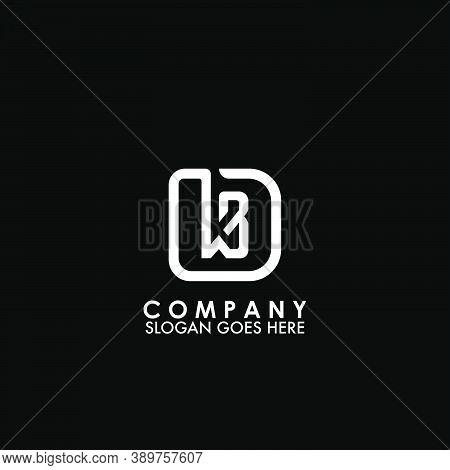 Monogram Logo W And B, Wb Initial Letter Looping Linked Square Rounded Shape With Negative Space Let