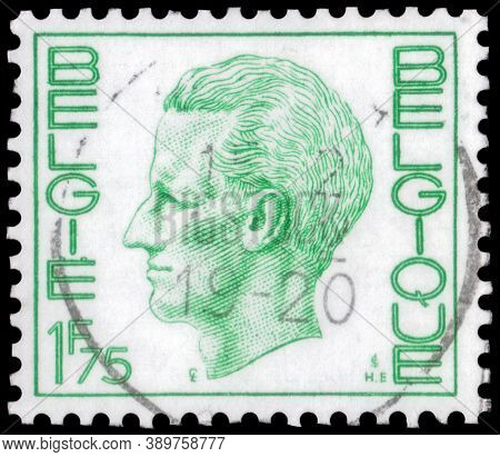 Saint Petersburg, Russia - September 18, 2020: Postage Stamp Issued In Belgium The Image Of The King