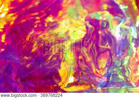 Abstract Holographic Background, Bright Iridescent Neon Colors, Blurred, Beautiful 90s Style Wall Pa