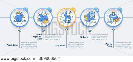 Farm Production Types Vector Infographic Template. Farm Types Presentation Design Elements. Data Vis