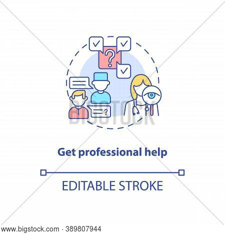 Get Professional Help Concept Icon. Telemedical Consultation Steps. Future Doctor Services. Medical 