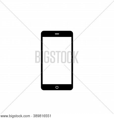Smartphone Black Icon Isolated On White Background. Vector Eps10