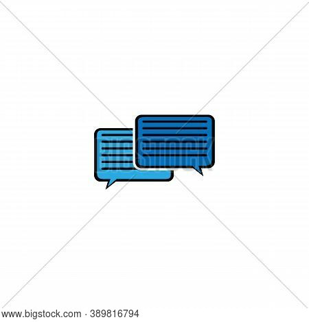 Chat Icon Color Blue On A White Background. Vector Eps10