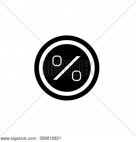 Black Percentage Icon On A White Background. Vector Eps10