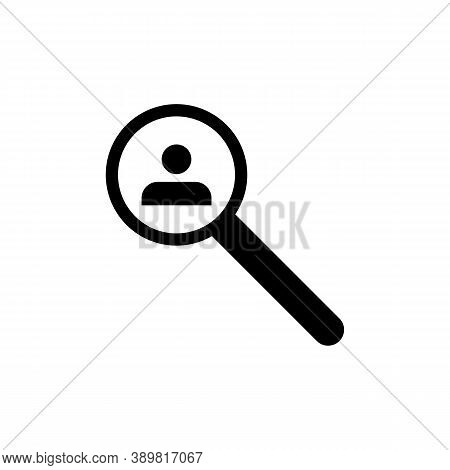 Search Contact Icon Black On White Background. Vector Eps10
