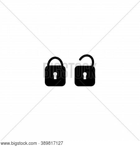 Black Locks Icons On White Background. Vector Eps10