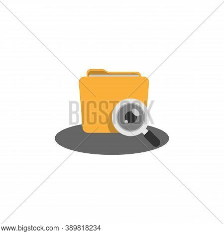 Search Folder. Folder With Magnifier. Vector Eps10