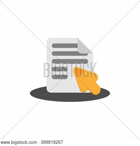 File Pointer Colored Yellow With Shadow. Vector Eps10