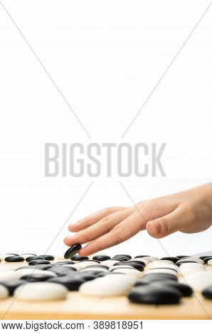 Chinese, Japan, Korean Board Game Go With Black And White Stone. Go Or Wei-chi - Weiqi Traditional A