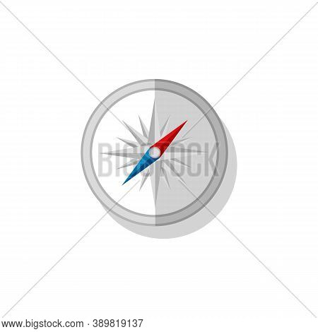 Compass Icon Colored With Shadow. Road Compass. Vector Eps10