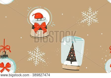 Hand Drawn Vector Abstract Fun Stock Flat Merry Christmas, And Happy New Year Time Cartoon Festive S
