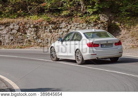 White Bmw 320D On Road In Bihor, Romania, 2020