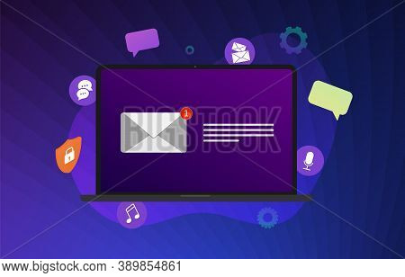 Email Message Notification Flat Vector Communication Illustration Concept. New Unread Newsletter Not