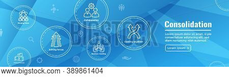 Companies Merging Together, One Buying Out The Other & Icon Set Header Banner
