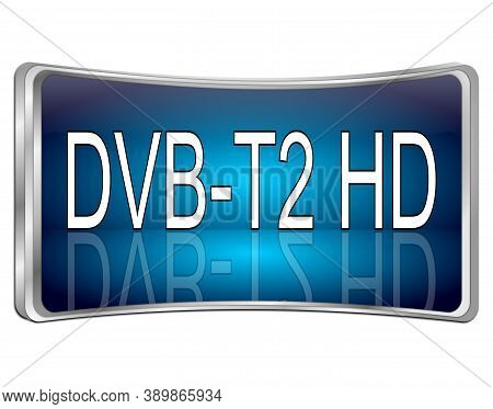 Blue Dvb-t2 Hd ( Digital Video Broadcasting ) - 3d Illustration
