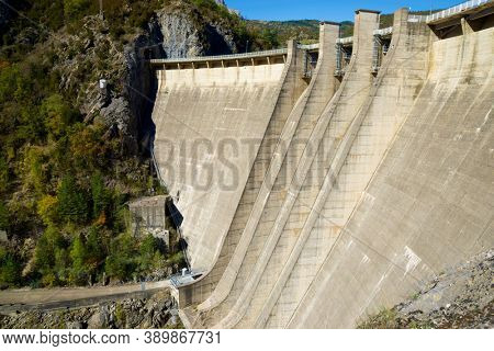 Bubal Dam in Tena Valley, Pyrenees, Huesca province, Aragon in Spain.