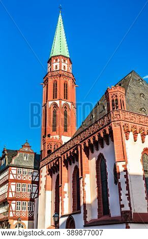 Old St Nicholas Church At The Romerberg In Frankfurt Am Main, Germany