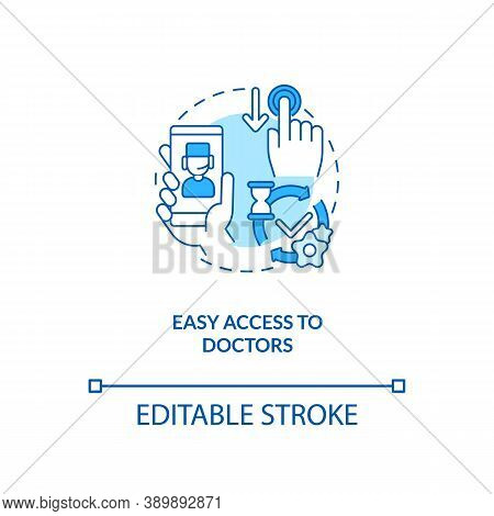 Easy Access To Doctors Concept Icon. Telemedical Consultation. Fast Medical Service. Remote Health T
