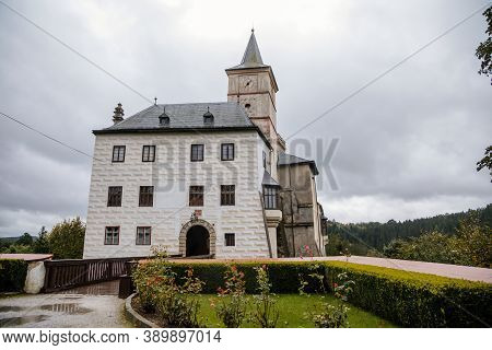 Medieval Castle Rozmberk Nad Vltavou, South Bohemia, Czech Republic, September 26, 2020