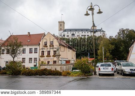 Small Ancient Town And Medieval Castle Rozmberk Nad Vltavou, South Bohemia, Czech Republic, Septembe