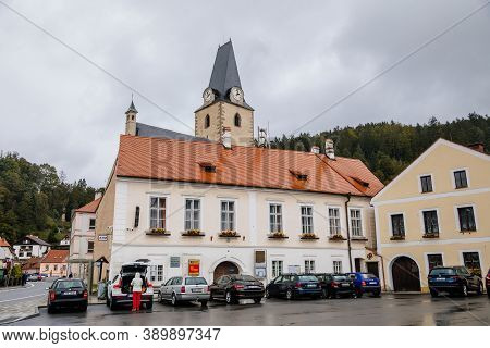 Small Ancient Town Rozmberk Nad Vltavou, South Bohemia, Czech Republic, September 26, 2020