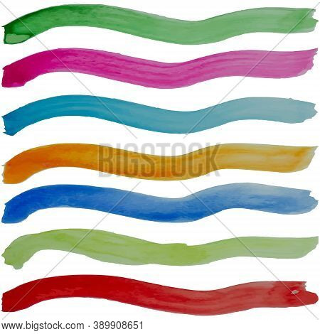 A Selection Of Color Watercolor Vector Brushes