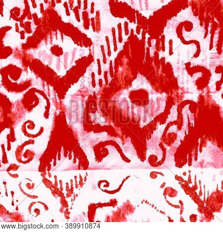 Ikat Tapestry. Passion Retro. Orange Ikat