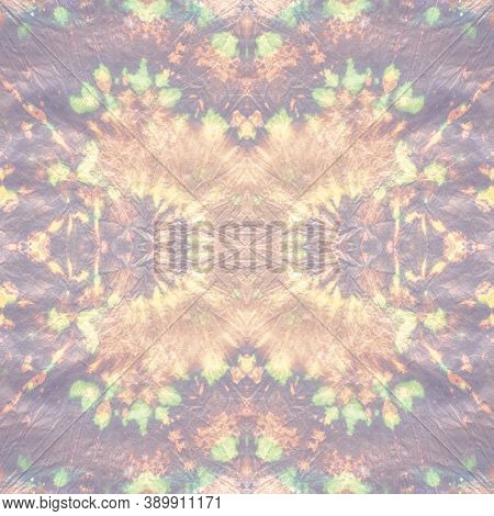 Tie And Dye Fabric. Multicolor Pattern. Batik