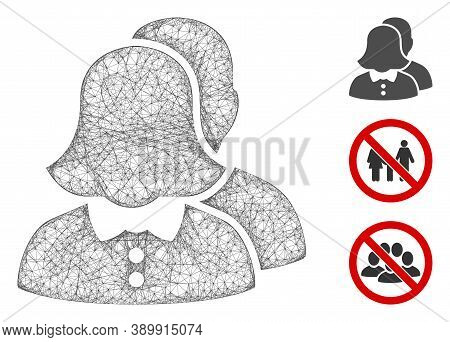 Mesh Childfree Family Polygonal Web 2d Vector Illustration. Abstraction Is Based On Childfree Family