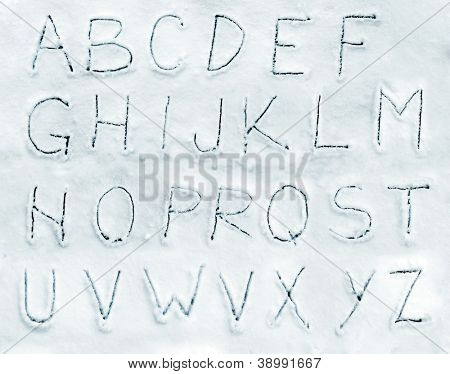 Snow alphabet font