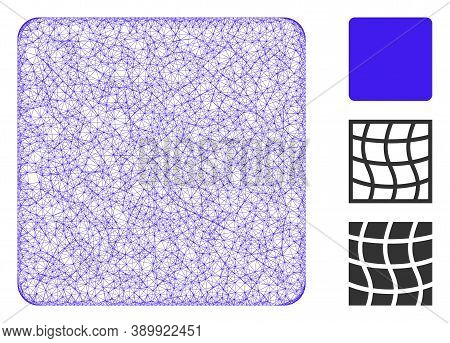 Mesh Filled Square Polygonal Web Symbol Vector Illustration. Abstraction Is Based On Filled Square F
