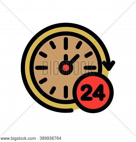 24 Hour Private Clinic Icon. Outline 24 Hour Private Clinic Vector Icon For Web Design Isolated On W