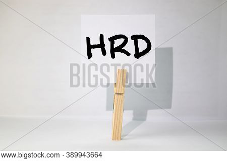 Word Writing Text Hrd. Business Concept For Framework In Building And Developing The Skills Of Emplo