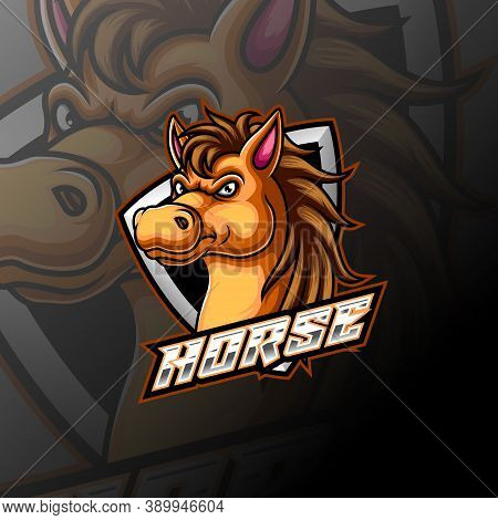 Horse Head E Sport Logo Of Illustration